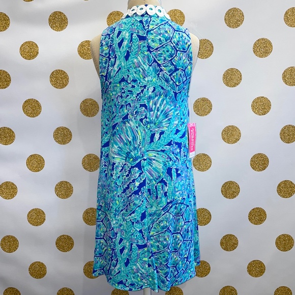 HTF Lilly Pulitzer Jane Shift Capri Teal Pop Up Tortuga Time, Size 4, NWT - Picture 4 of 9